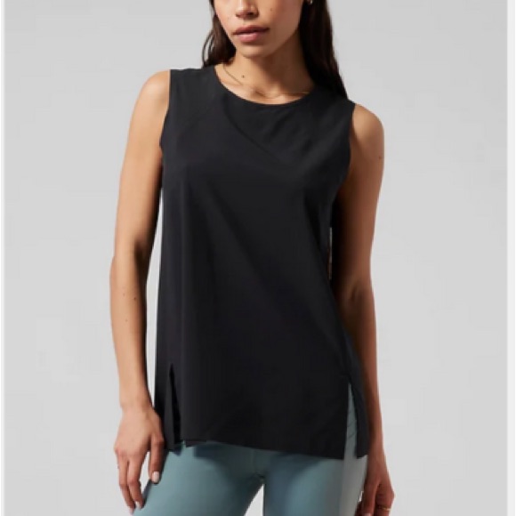 Athleta Black Sleeveless Tank With Side Slits